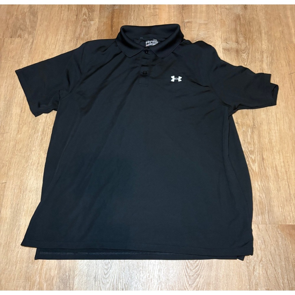 Men's Under Armour UA Performance Golf Polo Shirt Black Loose Fit‎ Tech Polo